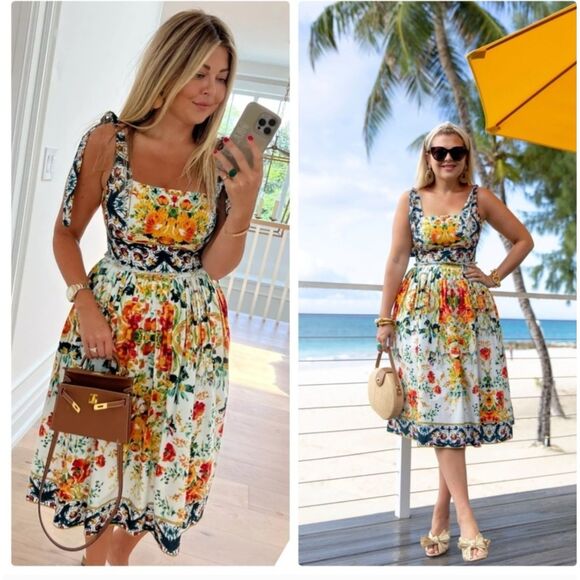 Antonio Melani Kelsey Poplin Dress in Tiger Lily NWT Size 6 - Picture 2 of 10